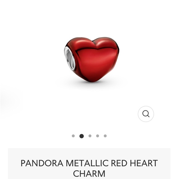 Pandora metallic red heart charm - Picture 2 of 3